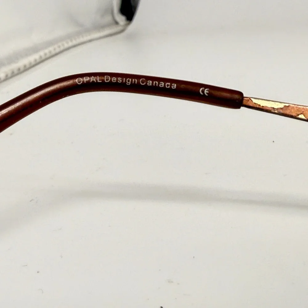 OPAL Design Canada Eyeglasses UY520 C2 Brown Metal Frames 51-17-135‎ Eyewear